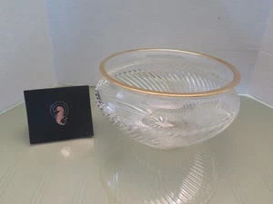 Waterford Crystal Arrington Gold Rimmed 10" Serving Bowl - New w/Tags - Picture 1 of 10