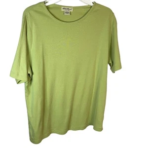 Eddie Bauer 1X large Women Lime Green top 100% cotton - Picture 1 of 4