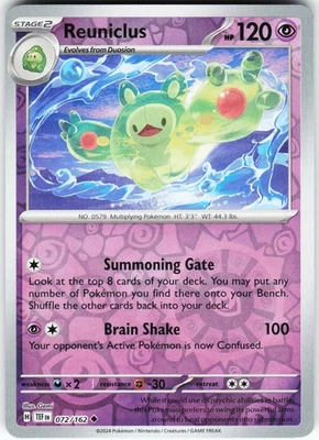 Reuniclus - 072/162 Pokemon SV05: Temporal Forces Reverse Holo Uncommon NM - Image 1 of 2