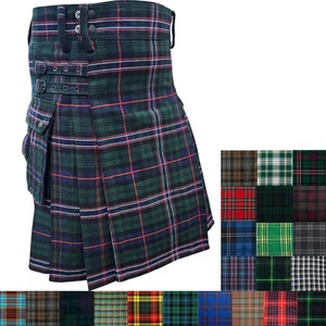 Falda escocesa utilitaria para hombre - Falda táctica para ropa de trabajo - Falda escocesa de lana acrílica de alta resistencia - Imagen 1 de 27