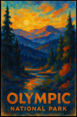 Olympic National Park Poster - Imagem 1 de 4