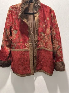Isabella's Journey San Remo Floral Tapestry Long Coat Jacket Size Large - Picture 1 of 8