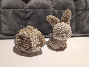 Vintage Hase & Elefant, aus Muscheln, Kunstfigur Tier - Bild 1 von 7