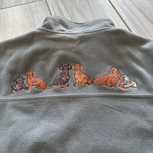 Danbury Mint Embroidered Dachshund Dog Full Zip Blue Fleece Jacket Size XL - Picture 1 of 11
