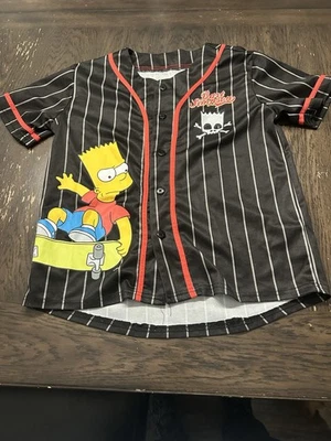 Camiseta deportiva de béisbol Bart Simpson para niños - niños pequeños y grandes tallas 4-20 negra Foto 1 de 4