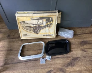 NOS NEW Tinted Van Square Bubble Window Boogie W/ Frame Free Ship - Picture 1 of 15