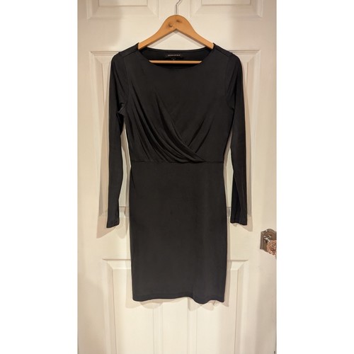 VETEMENTS Abito donna Banana Republic taglia S linea grigia manica lunga increspato elasticizzato carriera