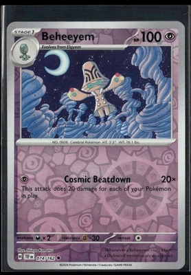 Pokemon Beheeyem #074/162 SV05: Temporal Forces Reverse Holo Near Mint or Better - Image 1 of 2