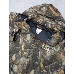 SCENT BLOCKER Frontier Camo Hunting Jacket Mens 2XL Full Zip Hooded Poly - Picture 1 of 11