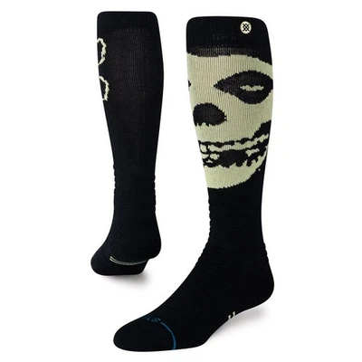 STANCE MISFITS SNOW CALF SOCKS.NEW BLACK WOOL CUSHIONED SKI ROCK MUSIC W25 - Image 1 of 4