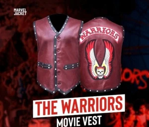 The Warriors Movie Leather Maroon Vest Halloween Coney Island East Gate Vest - Picture 1 of 4