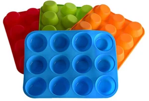 Muffinform Silikon Backform Kuchenform Muffinförmchen Cup Cake 12 er Form Backen - Bild 1 von 22