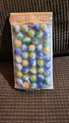 VITRO-AGATES MADE IN USA 40 MARBLES IN BAG - Image 1 of 3