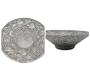 LENOX Fruit Bowl / Salad Bowl/Display-Weighted Metal-12.5" Wide Top-4" Tall-GC - Picture 1 of 21