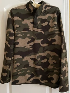 Old Navy L/S Size Youth XL 14-16 Camo 1/4 Snap UP LS Fleece Lined Outerwear Top. - Picture 1 of 5