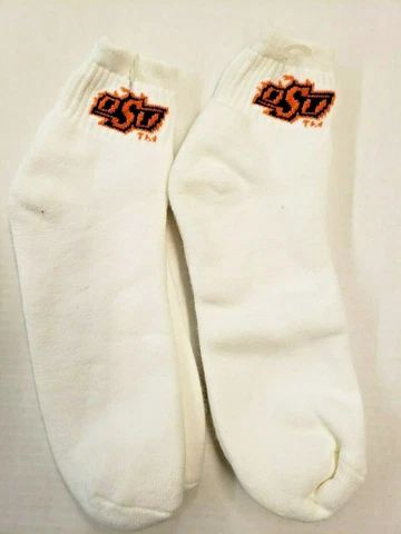 NCAA Oklahoma State Cowboys Men's Ankle Socks Size 9-11 (2 Pairs) White Cover