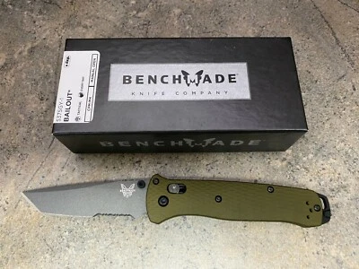 Cuchillo plegable manual de rescate hecho en banco 537SGY-1 CPM-M4 hoja dentada Foto 1 de 3