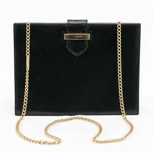 Salvatore Ferragamo Vintage Black Leather Shoulder Bag - Picture 1 of 17