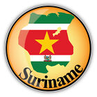Suriname Map Flag Glossy Label Car Bumper Sticker Decal 5'' x 5''
