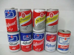 Schweppes Cola, Israel : 9 latas vacías de 330 ml, diferentes años. - Imagen 1 de 3