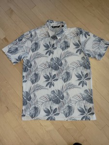 New NWOT TRAVIS MATHEW Tropical Palm Floral Print Golf Polo Caldera PGA - Mens M