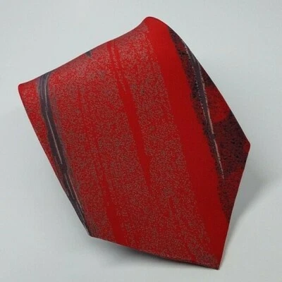 Corbata de seda Carlo Palazzi roja púrpura abstracta para hombre Italia 55 x 3,3/8 Foto 1 de 4