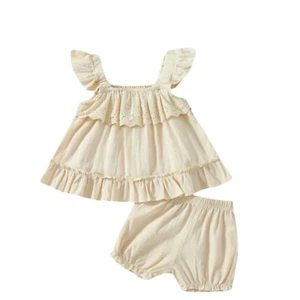 Baby Girl Ruffle Short Set Summer Infant - Picture 1 of 5