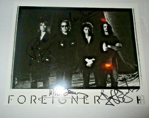 Foreigner Signed Promotional Photo - Signed by All Four Members! Cover