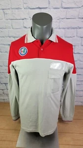 Vintage Mario De Cecco Alfa Romeo Pit Crew Racing Long Sleeve Polo Shirt Size S - Foto 1 di 5