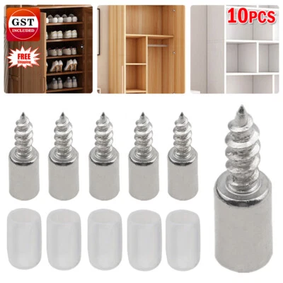 10X Self Tapping Screws Cabinet Laminate Support, Shelf Screws Pegs with Sleeve - image 1 of 4