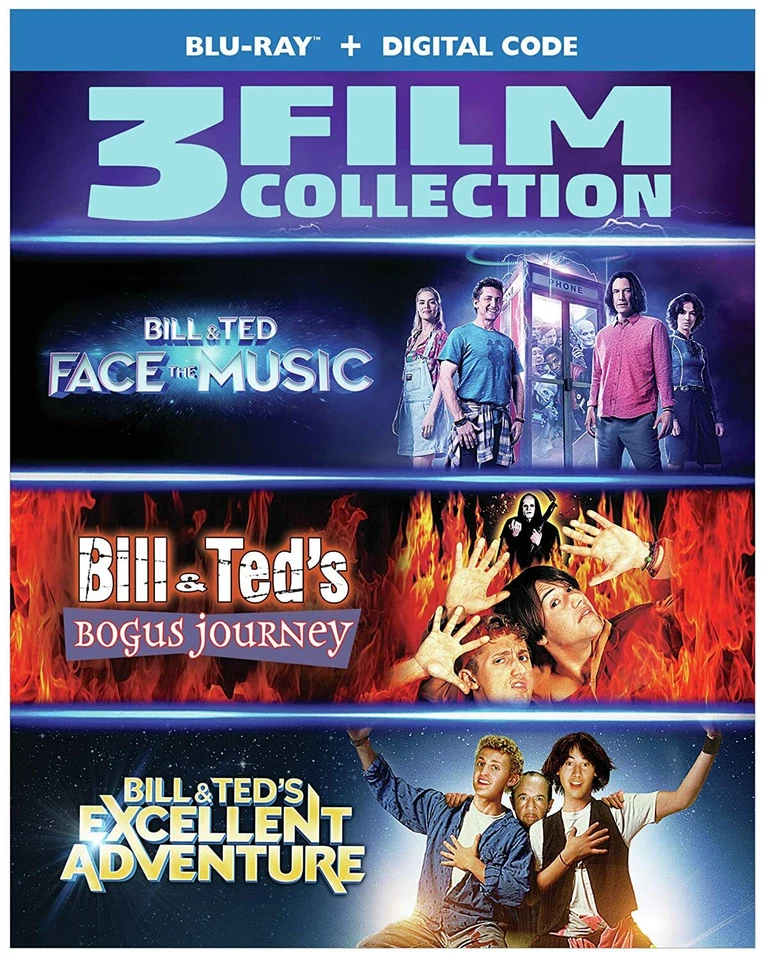 BILL & TEDS Excellent Adventure + Bogus Journey + Face The Music New Blu Ray and - Image 1 of 1