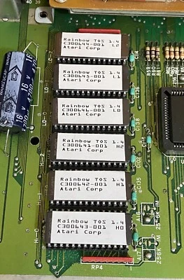 Atari ST Rainbow TOS 1.4 (1.04) UK 6 chip STF STFM Mega ST upgrade - image 1 of 4