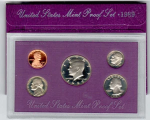 Offizielle US 1989 Proof Belle Proof Box Proof Set  - Bild 1 von 2