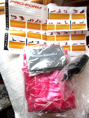 PRO-FORM 65cm PILATES EXERCISE BALL + PUMP + RESISTANCE BANDS + EXERCISE CHART - Image 1 of 4