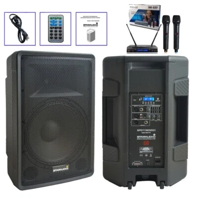 15" Powered Active PA Speaker 2-Way TWS 15 Inch Speaker W/ 2-Channel Microphone - Image 1 of 4