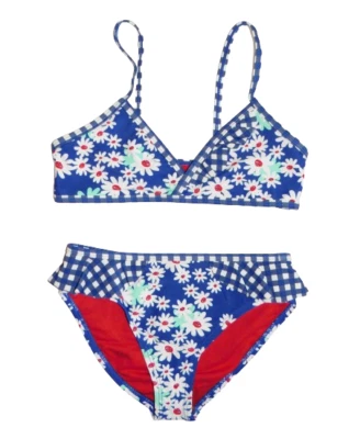 BIKINI CON VOLANTES LATERALES MARGARITA AZUL REAL, ROJO Y BLANCO NUEVO CON ETIQUETAS VIGOSS GIRLS talla 7-8, 14 Foto 1 de 4