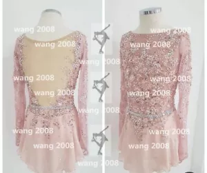 Vestido de patinaje sobre hielo vestido de competición moda rosa pálido hecho a mano - Imagen 1 de 6