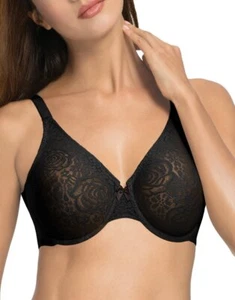 WACOAL 851205 HALO LACE Molded Underwire Bra ~ BLACK ~ 34B, 34C ~ NWT $58 - Picture 1 of 7