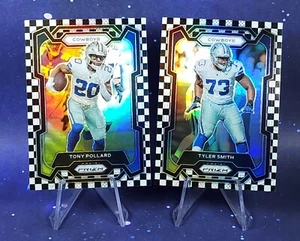 2023 Panini Prizm Tony Pollard & Tyler Smith schwarz & weiß Schachbrett Cowboys - Bild 1 von 15