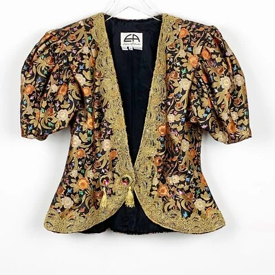 Chaqueta de vestir Eugene Alexander manga corta con joyas para mujer talla 8 vintage Foto 1 de 4