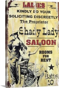 Póster o lienzo Shady Lady Saloon Old West Tombstone arte arte en apuros - Imagen 1 de 3
