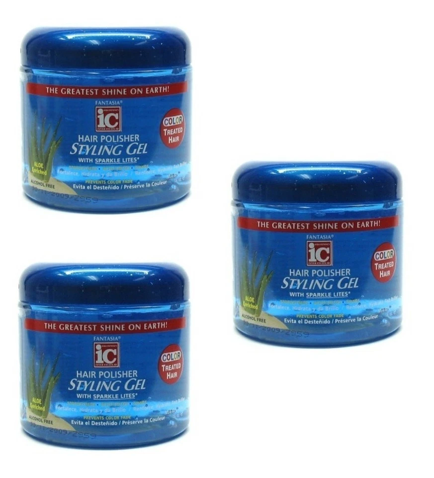 Gel de peinado BL Fantasia Ic cabello tratado color aloe 16 oz (azul) X 3 paquetes Foto 1 de 1