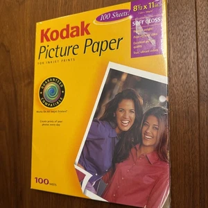 Kodak Inkjet Picture Photo Paper Soft Gloss 100 Sheets 7 mil 8.5"x11" - Afbeelding 1 van 9