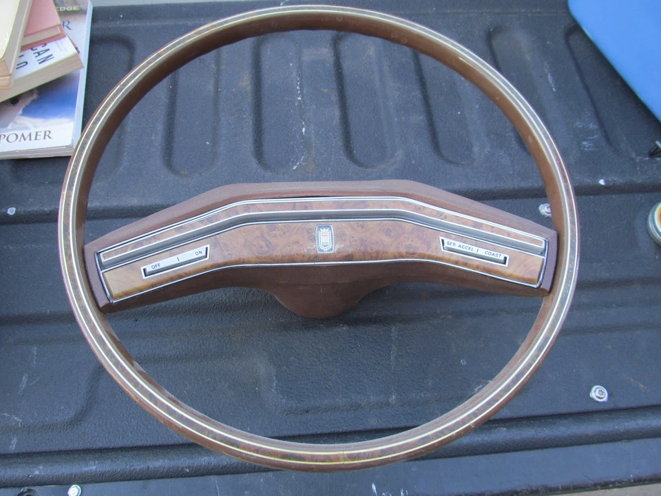 Vintage Cadillac Wood Grain Steering Wheel  1975 ? - image 1 of 4