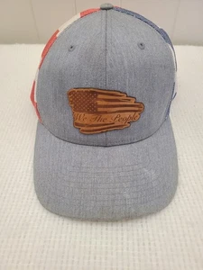 We The People American Flag Patriotic Leather Patch SnapBack Hat Stars & Stripes - Picture 1 of 12