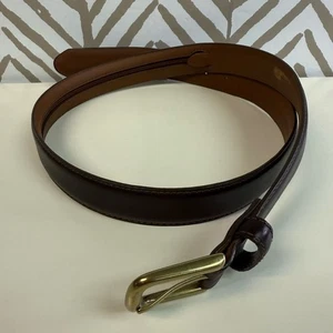 Cintura LL Bean in pelle pieno fiore marrone con cerniera nascosta tasca portamonete taglia 38 - Foto 1 di 9