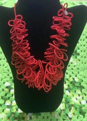 Collar corto clásico desordenado con cuentas de cristal de Murano enviado rojo Marina Susanna Italia Foto 1 de 4