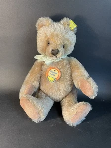 Vtg Steiff 9” brown Tan Bear Jointed Germany 0202/26 - Picture 1 of 15