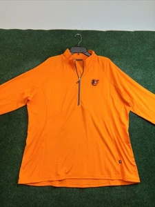 Baltimore Orioles CUTTER &BUCK 1/2 Zipper Lightweight Sweatshirt Orange Men 3XL - Picture 1 of 9