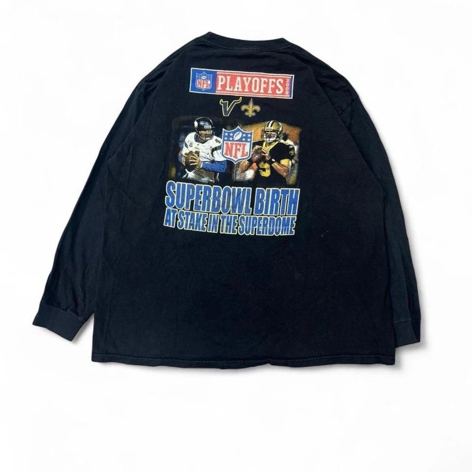 Camisa Negra Manga Larga 2XL New Orleans Saints 2010 Campeonato NFC De Colección NFL Foto 1 de 4